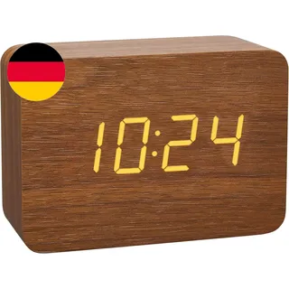 TFA Dostmann Design Funk-Wecker in Holz-Optik Clocco, 60.2549.08, Holzwecker, Mi