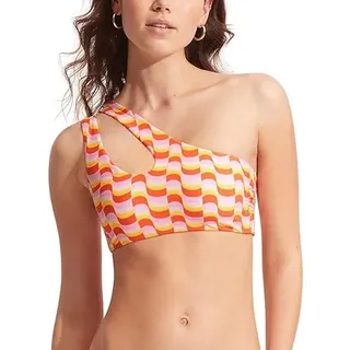 Seafolly Damen Bandeau One Shoulder Top Badeanzug Bikini, Modern Take Mandarin, 40 - 40