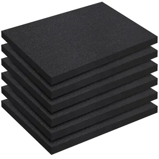 6 Stück Schaumstoff Zuschnit 400 x 300 x 25 mm Schaumstoffeinlage Werkzeug | Einsätze für Koffer, Würfelschaumstoff Rasterschaumstoff zum Selbst Zuschneiden Werkzeug Foam