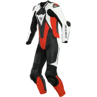 Dainese Laguna Seca 5, Lederkombi 1tlg. perforiert - Schwarz/Weiß/Neon-Rot - 50
