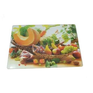 Obst und Gemüse (25 cm x 35 cm) Schneidebrett aus Glas, Obstschale, Universal-Küchenbrett, Obst und Gemüse