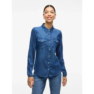 Vila Jeansbluse VIBISTA in leichter Used-Waschung blau XXL (46)