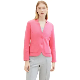 Sweatblazer TOM TAILOR "Ottoman" Gr. XL, pink (carmine pink) Damen Blazer mit aufgesetzten Taschen