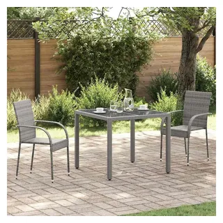 vidaXL Stapelstuhl 55,5 x 53,5 x 95 cm grau 2 St.