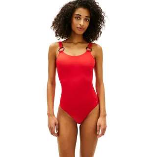 Tommy Hilfiger Damen Badeanzug Scoop Back mit Stretch, Rot (Fireworks), L - L