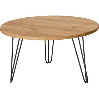 Couchtisch OTTO PRODUCTS "Lennard" Tische Gr. B: 80 cm, braun (wildeiche natur, schwarz) Couchtisch Holz-Couchtische Runde Couchtische Tisch