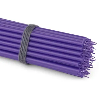 NKlaus 50x Stabkerzen Violett 16 cm Dünne Paraffinkerzen rußfrei & tropffrei Lange Brenndauer Lila Kerzen für Feier, Dekoration & Kirche 36113