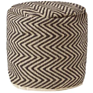 Homescapes Sitzpouf Jute 45 x 40 x 45 cm Schwarz/Natur