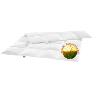 ultra leichte Daunendecke, 135 x 200 cm, Sommerdecke, ideal für heiße Nächte, allergikergeeignet, sleepling - Weiß