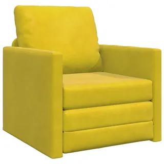 vidaXL Schlafsessel 2-in-1 Samt 74 x 77 x 81 cm Dunkelgelb mit Kissen
