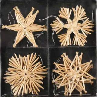 20 x Strohsterne zum Hängen Ø6cm Stroh Sterne Baumschmuck Baumhänger Baumschmuck