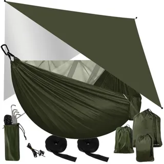 TRIZAND Doppelhängematte 260 x 140 cm Grün