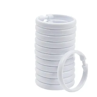 Ein Set Aus 12 Duschvorhangringen Aus Kunststoff Mit O-ring-haken, Die C