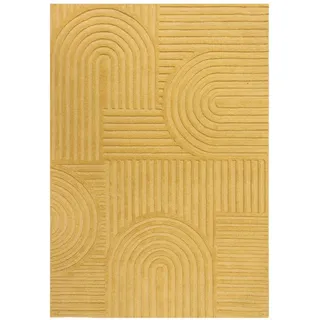 KADIMA DESIGN Wollteppich Hoch-Tief Ocker 160 x 230 cm - LEVEN Kadima Design