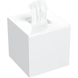 AITEE Acryl Quadratisch Kosmetiktücherbox: 14×14×14 cm Weiß Taschentuchbox mit Magnetabdeckung für Esszimmer Badezimmer Schlafzimmer Büro Couchtisch Auto