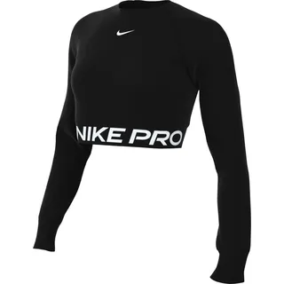 Nike Damen Pro Df 365 Crop Ls Top, Black/White, L EU