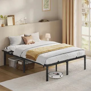VASAGLE Bett 140 x 200 cm klassikschwarz