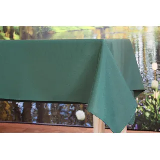 KAMACA Tischdecke für innen und außen Gartentischdecke Moderne Textile Decke für das ganze Jahr schmutzabweisend knitterfrei unifarben (dunkelgrün, Tischdecke 130x220 cm)