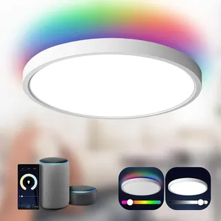 lapamax Smart LED Deckenlampe RGB WIFI Deckenleuchte mit Fernsteuerung RGB Steuerbar via App Kompatibel mit Alexa und Google Assistant Wohnzimmer
