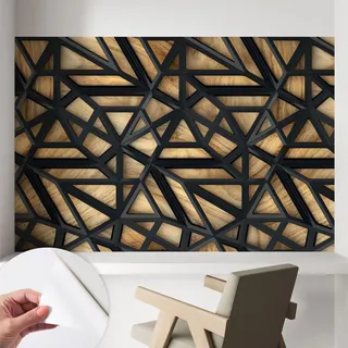 Selbstklebend Tapete Modern - Wanddeko Für Küche - Klebefolie Wand - Luxus Look Geometrische Verbindung 104x70 Cm