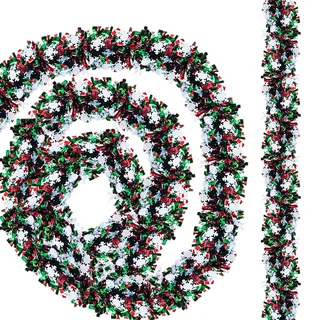 10m Weihnachten Lametta Girlande, 5PCS Künstliche Tannengirlande, Weihnachtsgirlande,Glittering Lametta Künstliche Dekogirlande,Künstliche Girlande Weihnachten, für Weihnachtsbaumdekoration (D)