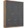 136 x 199 x 58 cm grau/Eiche Artisan Nachbildung