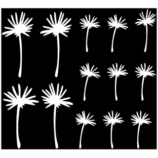Samunshi® Pusteblume Schirmchen Wandtattoo 4 mal 11cm + 9 mal 7cm weiß