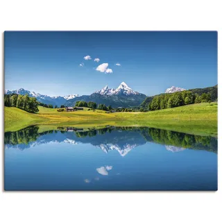 Wandbild ARTLAND "Landschaft in den Alpen", blau (farbe bild(er): blau), B:120cm H:90cm, Bilder, als Leinwandbild, Poster in verschied. Größen