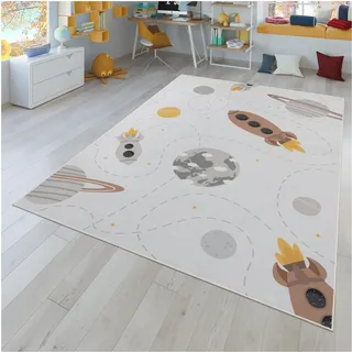 TT Home Spielteppich Kinderteppich 140 x 200 cm Beige/Braun/Gelb