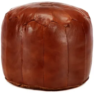 vidaXL Pouf Leder 40 x 35 cm Hellbraun