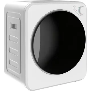 Homcom Mini Wäschetrockner 4 kg 5 Programme 800W/400W Freistehend Weiß | Bis zu 60°C, Wandmontierbar, Ablufttrockner, Edelstahltrommel, Trockner für Kleidung, Wohnmobile, Wohnheime, Zuhause
