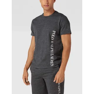 T-Shirt mit Label-Print Modell 'LOOPBACK', Mittelgrau Melange, L