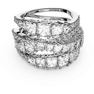 Swarovski Twist Wrap Ring, Verschiedene Schliffe, Weiß, Rhodiniert