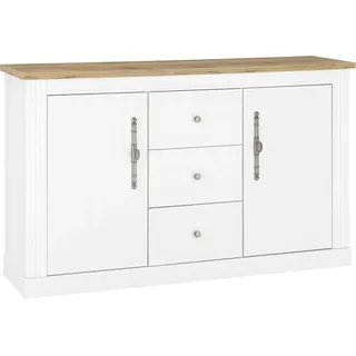 Sideboard OTTO HOME "WESTMINSTER", weiß (pinie weiß, wotan eiche), B:146cm H:95cm T:45cm, Sideboards, Sideboard, im romantischen Landhausstil