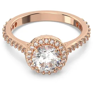 Swarovski Una Cocktailring Rundschliff Roségoldbeschichtet Pink Weiß Gr. 55