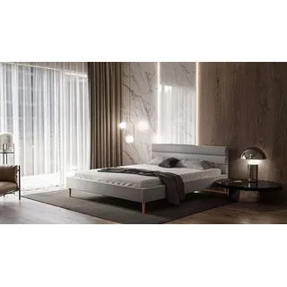 Polsterbett FREYA mit Gestell 140x200 Beine: Buche Jasmine 81