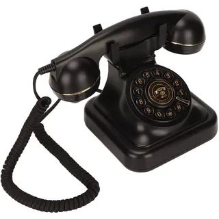 Vintage Festnetztelefon, Klassisches Schnurgebundenes Retro Telefon mit Altmodischer Scheibentaste, 1960er Jahre Vintage Telefon mit Schnurgebundener Wählscheibe, Klassisch für Senioren, Heimbüro, Ein