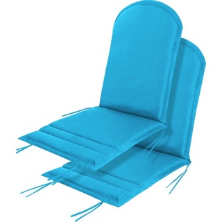 Aspero Hochlehnerauflage 2 x Stuhlauflage für Adirondack Gartenstuhl, wasserdichte Gartenstuhlauflagen blau