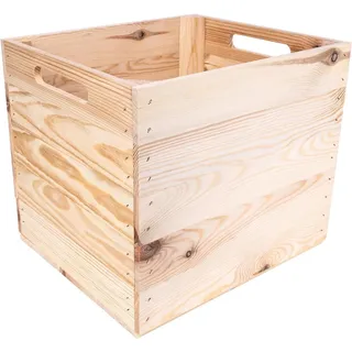 Creative Deco Holzkiste Holzbox passend für alle Kallaxregale 33 x 37 x 33 cm (1 St), Geschliffenes Holz Aufbewahrungsbox Regalbox Spielzeugkiste beige