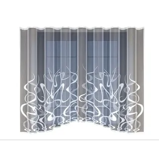HAFT Gardine mit Kräuselband Flamme Muster 21998, Store 300 cm x 160 cm