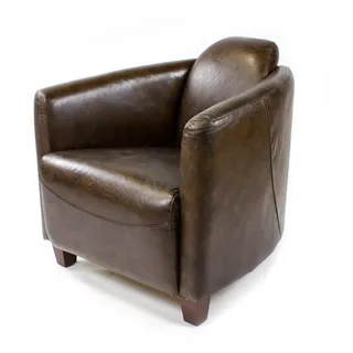 Phoenixarts Echtleder Vintage Sessel Ledersessel Braun Design Lounge Clubsessel Sofa Möbel NEU 443