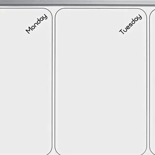 Famanu Magnetischer Whiteboard-Wochenplaner - Vertikales Pinnboard - Aluminiumrahmen - Trocken abwischbar - Grau - 585 x 190 Millimeter