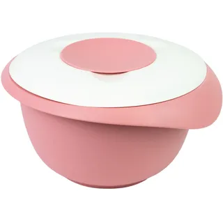 Westmark Rührschüssel mit zweigeteiltem Deckel, 2,5 l, rosa/weiß, 3153227P