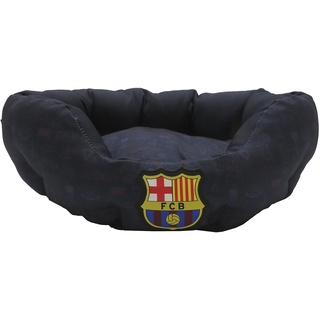 FC Barcelona Bett für Haustiere, Hunde, Katzen, Kaninchen, Größe M, 3 Größen erhältlich, Stadionform, freistehendes Kissen, offizielles Produkt (CyP Brands)
