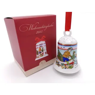 Hutschenreuther Christbaumschmuck Porzellan Weihnachtsglocke Glocke 2015, mit Originalverpackung (OVP) bunt