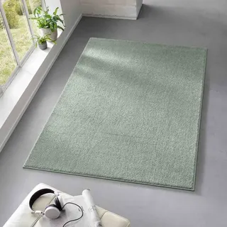 Kurzflor-Frisee-Teppich Madrid Uni Mint 200x280 cm
