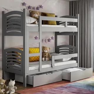 Selsey Etagenbett, Grau, Holz, 2-Sitzer, 75x180 cm, Kinderzimmer & Jugendzimmer, Kindermöbel, Kinderbetten, Etagenbetten