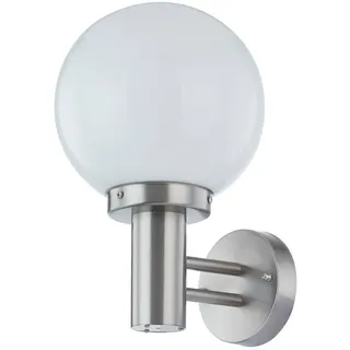 LINDBY Außenwandleuchte Edelstahl 31,5 cm E27 grau/silber