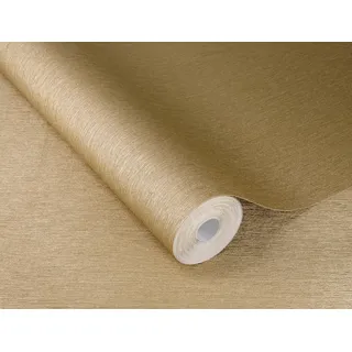 Rasch Textil Vliestapete Uni Sky Lounge 10,05 x 0,53 m 608618 gold