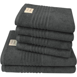 Handtuch Set DYCKHOFF Handtücher (Packung) Gr. (6 St.), grau (anthrazit) Handtuch-Sets